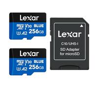 Lexar Blue Micro SD Card 256GB 2 Pack, up to 160MB/s Read, microSDXC UHS-I