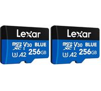 Lexar Blue Micro SD Card 256GB, up to 160MB/s Read, microSDXC UHS-I Card, Class 10, U3, V30, A2, Full-HD & 4K Video, High-Speed Memory Card for Smartphones/Tablets/Action Cameras (Pack of 2)