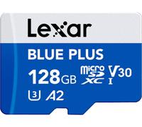 Lexar Blue Plus 128GB MicroSD Memory Card UHS-I with SD adapter, up to 170MB/s