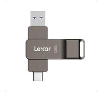 Lexar D40E 128GB Dual USB 3.2 Gen 1 Type-C Jump Drive, USB-C Flash Metal Housing Swivel Design Thumb Drive,Titanium Grey