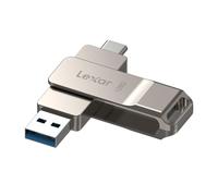 Lexar D40E 128GB Dual USB 3.2 Gen 1 Type-C Jump Drive, USB-C Flash Metal Housing Swivel Design Thumb Drive,Champagne Silver