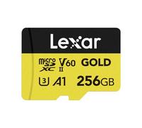 Lexar GOLD 256GB Micro SD Card, microSDXC UHS-II Flash Memory Card, V60, U3, A1, C10 microSD Card, Up to 280MB/s Read, TF Card for Drone/Action Camera/UHS-II Portable Gaming Device (LMSGOLD256G-BNNNG)