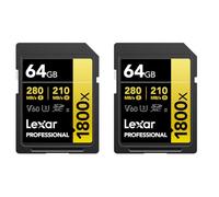 Lexar GOLD Series Professional 1800x 64GB UHS-II SDXC Memory Card, 2-Pack