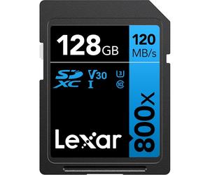 Lexar High-Performance 128GB SDXC Memory Card - 800x, UHS-I, 120MB/s Read, 45MB/s Write, Blue Series, New