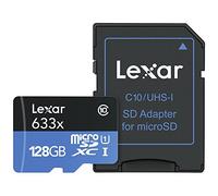 Lexar High-Performance 633x 128GB Micro SD Card, microSDXC UHS-I Card w/ SD Adapter, Up to 100MB/s Read, TF Card for Smartphones, Tablets, and Action Cameras (LSDMI128BBEU633A)