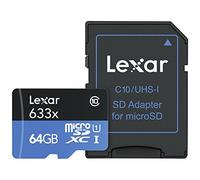 Lexar High-Performance 633x 64GB Micro SD Card, microSDXC UHS-I Card w/ SD Adapter, Up to 100MB/s Read, TF Card for Smartphones, Tablets, and Action Cameras (LSDMI64GBBEU633A)