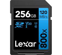 Lexar High-Performance 800x 256GB SDXC UHS-I Card - Up to 120MB/s Read, 45MB/s Write, Blue Series (LSD0800256G-BNNAG), New
