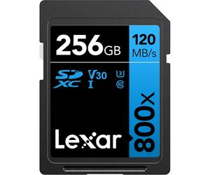 Lexar High-Performance 800x 256GB SDXC UHS-I Card - Up to 120MB/s Read, 45MB/s Write, Blue Series (LSD0800256G-BNNAG), New