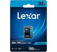 Lexar 32GB 800x (150MB/s) UHS-I V10 PRO Blue Series SDHC Memory Card