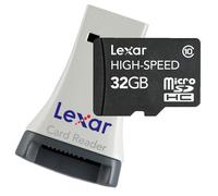Lexar High-Speed MicroSDHC 32GB Flash Memory Card with Reader LSDMI32G