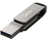 LEXAR JumpDrive D400 Dual USB Type-C & Type-A USB 3.1 Memory Stick - 64 GB, Silver, Silver/Grey