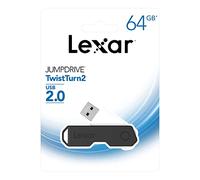 Lexar JumpDrive TwistTurn2 64GB USB 2.0 Flash Drive, Black (LJDTT2-64GABNABK)