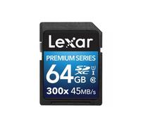Lexar LSD64GBBEU300 64GB Premium 300x SDXC UHS-I U1 Platinum II Memory Card