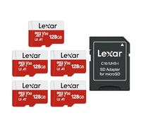 Lexar Micro SD Card 128GB 5 Pack E Series, Up to 100MB/s, microSDXC
