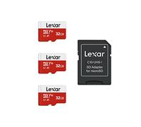Lexar 32GB 3 Pack Micro SD Card E Series, microSDHC UHS-I Flash Memory Card with Adapter - Up to 100MB/s, A1, U1, Class10, V10, High Speed TF Card (3 microSD Cards + 1 Adapter)
