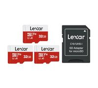 Lexar Micro SD Card 32GB 3 Pack E Series, Up to 100MB/s, microSDXC UHS-I | U1, V10 , A1, Class10, High Speed TF Card, SD Card with Adapter