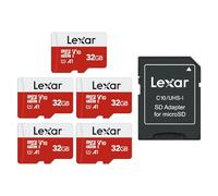 Lexar Micro SD Card 32GB 5 Pack E Series, Up to 100MB/s, microSDXC UHS-I