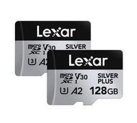 Lexar microSDXC Pro Silver Plus UHS-I 128GB V30 Memory Card Pack of 2