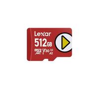 Lexar Play Micro SD Card 512GB, microSDXC UHS-I Card, up to 205MB/s read, 140MB/s write, Class 10, U3, V30, A2, 4K Video, High-Speed Memory Card for Switch/Portable Gaming Devices/Smartphones