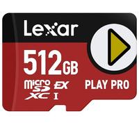 Lexar PLAY PRO MicroSDXC Express Card, 512 GB, Maximum Read 900MB/s / Write Up to 600 MB/s, Nintendo Switch, 4K Video, Drone Compatible, Waterproof, Shockproof, Genuine Japanese Product