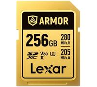 LEXAR Pro Gold Series Armor UHS-II 256GB IP68 R280/W205 SDXC Card | Provenance France. Secure packaging. Comes with invoice including VAT.