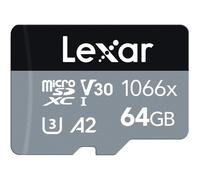 Lexar Professional 1066x 64GB microSDXC UHS-I Card w/ SD Adapter SILVER Series, Up To 160MB/s Read (LMS1066064G-BNAAG)