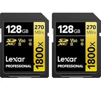 Lexar SDXC Pro Gold Series UHS-II 128GB V60 Memory Card Pack of 2