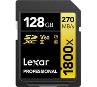 Lexar Professional 128GB 1800x SDXC UHS-II Card - 270MB/s Gold Series - New
