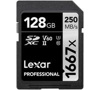Lexar Professional 128GB SDXC Memory Card - 1667x, UHS-II, Class 10, New