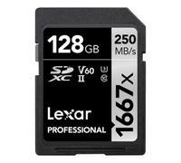 Lexar Professional 1667 X Sd Card 128 Gb, Sdxc Uhs-Ii Memory Up To 250 Mb / S Read, 120 Mb / S Write, Class 10, U 3, V 60 Sd For
