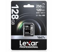 Lexar Professional 1667x 128GB SDXC UHS-II V60 U3 SD Memory Card