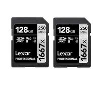 Lexar Professional 1667x SD Card 128GB 2-Pack, SDXC UHS-II Memory Card, Up to 250MB/s Read, 120MB/s Write, Class 10, U3, V60, for Professional Photographer, Videographer, Enthusiast(LSD1667128G-B2NAA)