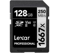 Lexar Professional 1667x SD Card 128GB, SDXC UHS-II Memory Card, Up to 250MB/s