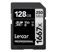 Lexar Professional 1667x SD Card 128GB, SDXC UHS-II Memory Card, Up to 250MB/s Read, 120MB/s Write, Class 10, U3, V60 SD for Professional Photographer, Videographer, Enthusiast (LSD128CB1667)