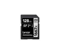 Lexar Professional 1667x SD Card 128GB, SDXC UHS-II Memory Card, Up to 250MB/s Read, 120MB/s Write, Class 10, U3, V60 SD for Professional