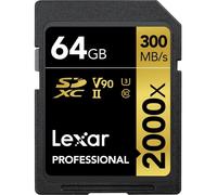 Lexar Professional 2000x 64GB SDXC UHS-II Memory Card (Up to 300MB/s) LSD2000064G-BNNAG for DSLR & 4K Cinema-Quality Video