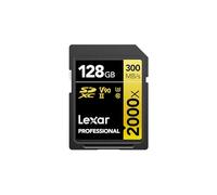 Lexar Professional 2000x SD Card 128GB, SDXC UHS-II Memory Card, Up to 300MB/s Read, 260MB/s Write, Class 10, U3, V90 SDXC Card for DSLR, Full-HD Cinema-Quality 8K Video Cameras (LSD2000128G-BNNAG)