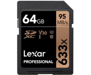 Lexar Professional 32/64/128/256GB SD SDXC memory Card 633X, U3, V30, 95MB/s