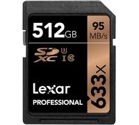 Lexar Professional 633x 512GB SDXC UHS-I Memory Card Up to 95MB/s (LSD512CBEU633)