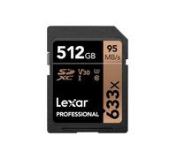 Lexar Professional 633x SD Card 512GB, SDXC UHS-I Card, Up To 95MB/s Read, for Mid-Range DSLR, HD Camcorder, 3D Cameras (LSD512CBEU633)