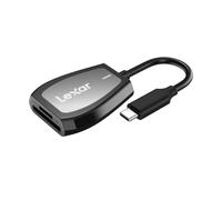 Lexar Professional Dual Slot Reader with USB-C Connector for SD and microSD UHS-I Cards - Black