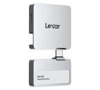 Lexar Professional Go Portable SSD with HUB 1TB, Ultra-Compact, Supports Apple ProRes, Up to 1050MB/s Read and 1000MB/s Write, USB 3.2 Gen 2, IP65 Dust and Water Resistant, for iPhone 15/16, Silver