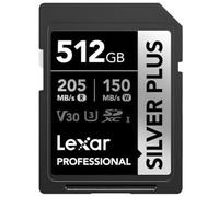 Lexar Professional Silver Plus 512GB SDXC UHS-I Card, U3, V30