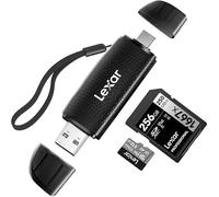 Lexar RW310 Memory Card Reader, USB 3.2 Gen 1 Up to 170MB/s Speeds 2 in 1 USB-C USB-A for SD/Micro SD/SDHC/SDXC Camera Card Reader Adapter, OTG Micro SD Card Reader for PC/Laptop/Smart Phone/Tablet