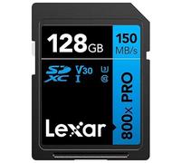 Lexar SDXC High-Performance 128GB 800x UHS-I Series BLUE, Class 10, U3, V30, for 4K Video Recording, High Transfer Speed, Black/Blue