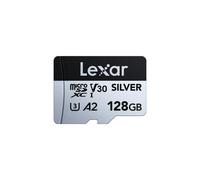 Lexar Silver 128GB Micro SD Card, MicroSDXC TF Card up to 205MB/s Reading, 100MB/s Write Micro SD+ Memory Card Adapter, A2, U3, Class 10, V30, Full H