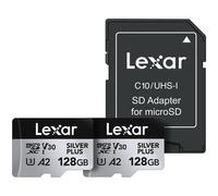 Lexar Silver Plus 128GB UHS-I V30 (205MB/s) microSDXC - Twin pack