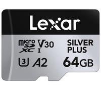 Lexar Silver Plus 64GB Micro SD Card up to 205 MB/s, MicroSDXC 64 GB,