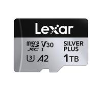 Lexar Silver Plus Micro SD Card 1TB, Up to 205 MB/s Read Speed, 150 MB/s Write Speed, Memory Card Micro SD with SD Adapter, UHS-I, A2, U3, V30, Class 10, 4K UHD microSDXC