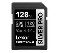 Lexar SILVER PRO SD Card 128GB, UHS-II SD Memory Card, V60, U3, C10, Up to 280MB/s Read, 120MB/s Write, SDXC Card for DSLR/Camera/Professional Photog